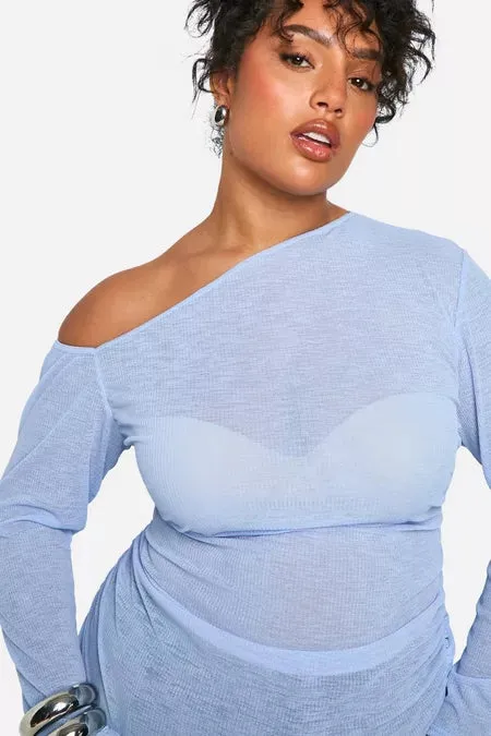 Curve Contour Ribbed Asymmetric Top