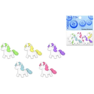 Dress-It-Up Bits: Craft/Scrapbook Button Embellishments 10410 Fantasy Unicorns