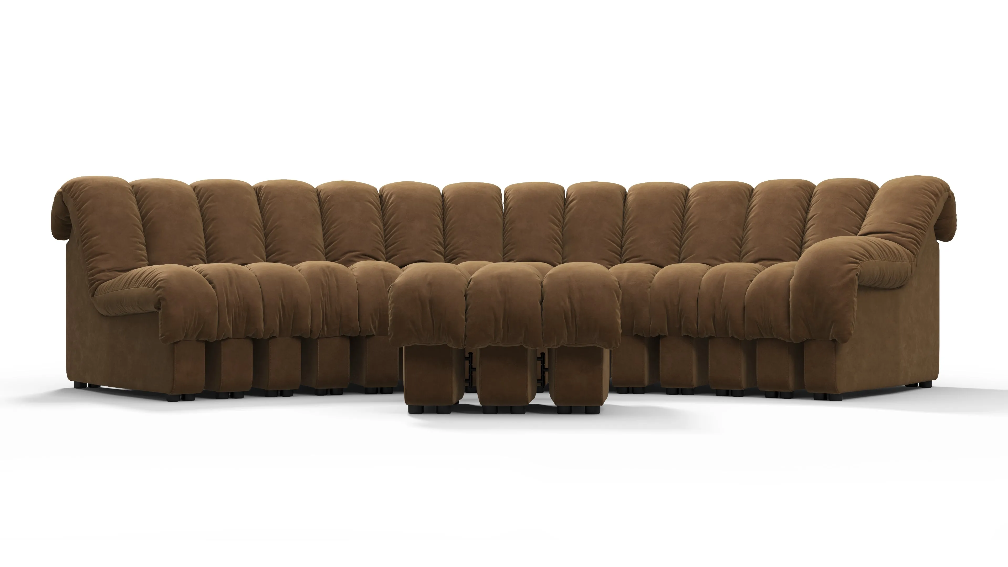 DS 600 - DS 600 Sectional, Combination 2, Right Arm, Brown Vegan Suede