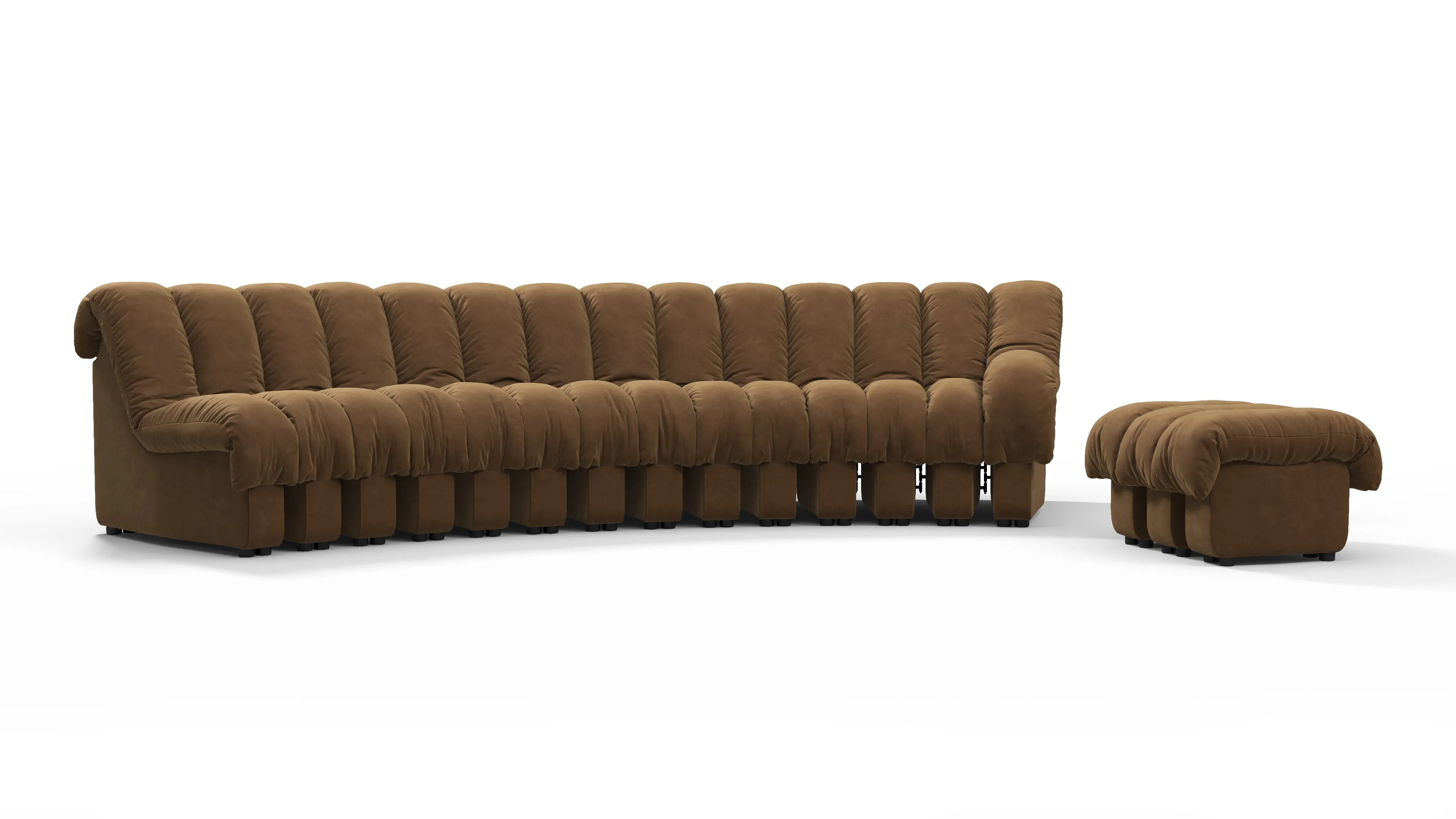 DS 600 - DS 600 Sectional, Combination 2, Right Arm, Brown Vegan Suede