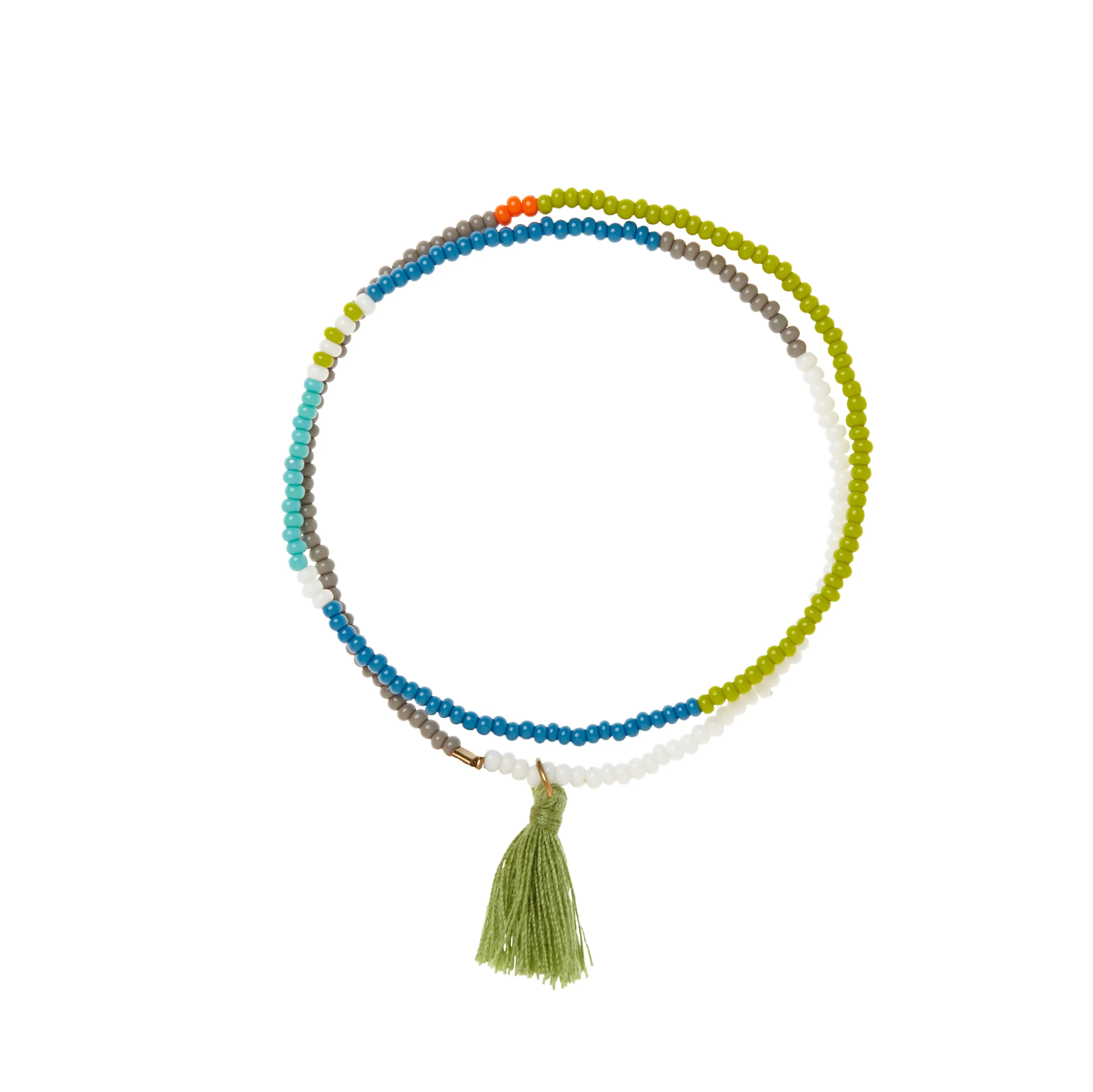 Elastic Tassel Wrap Bracelet - OLIVE