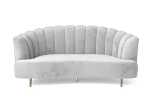 Elena 3 Seater Sofa White Velvet