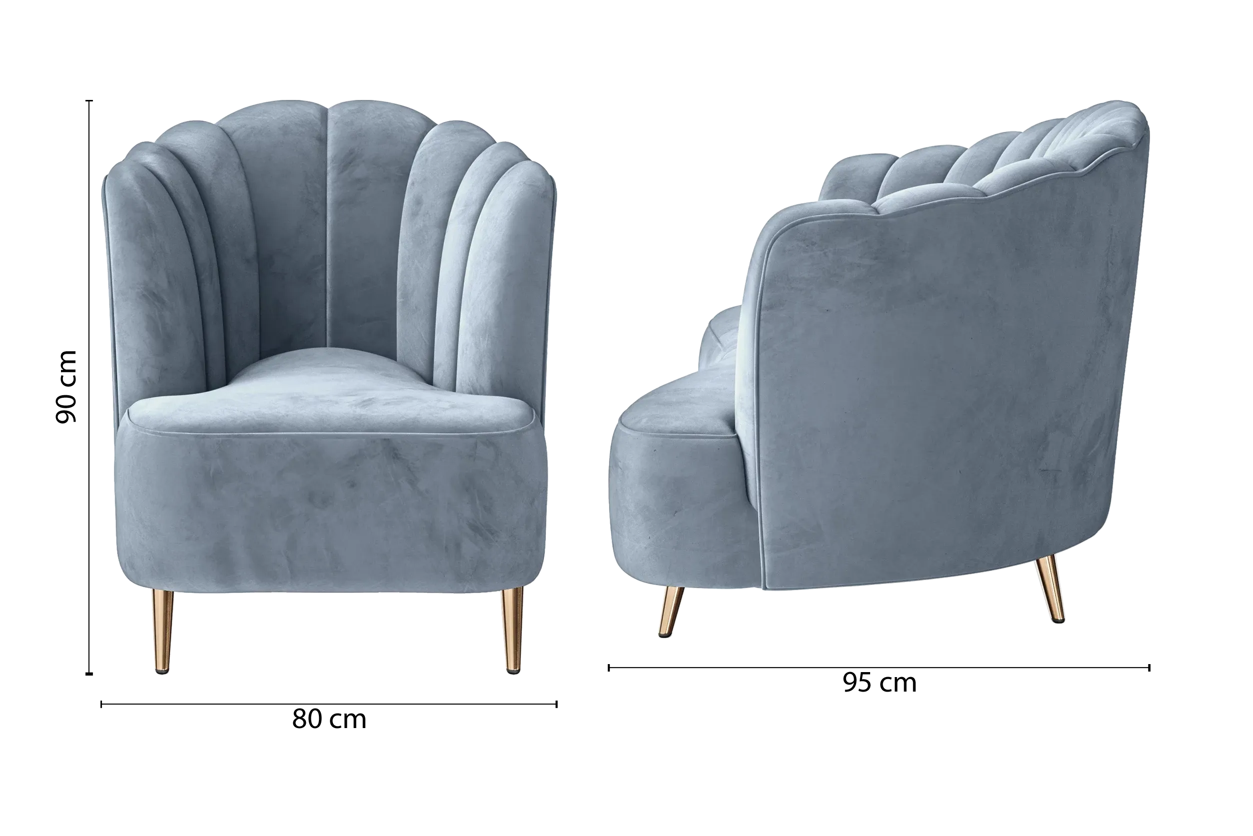 Elena Armchair Baby Blue Velvet