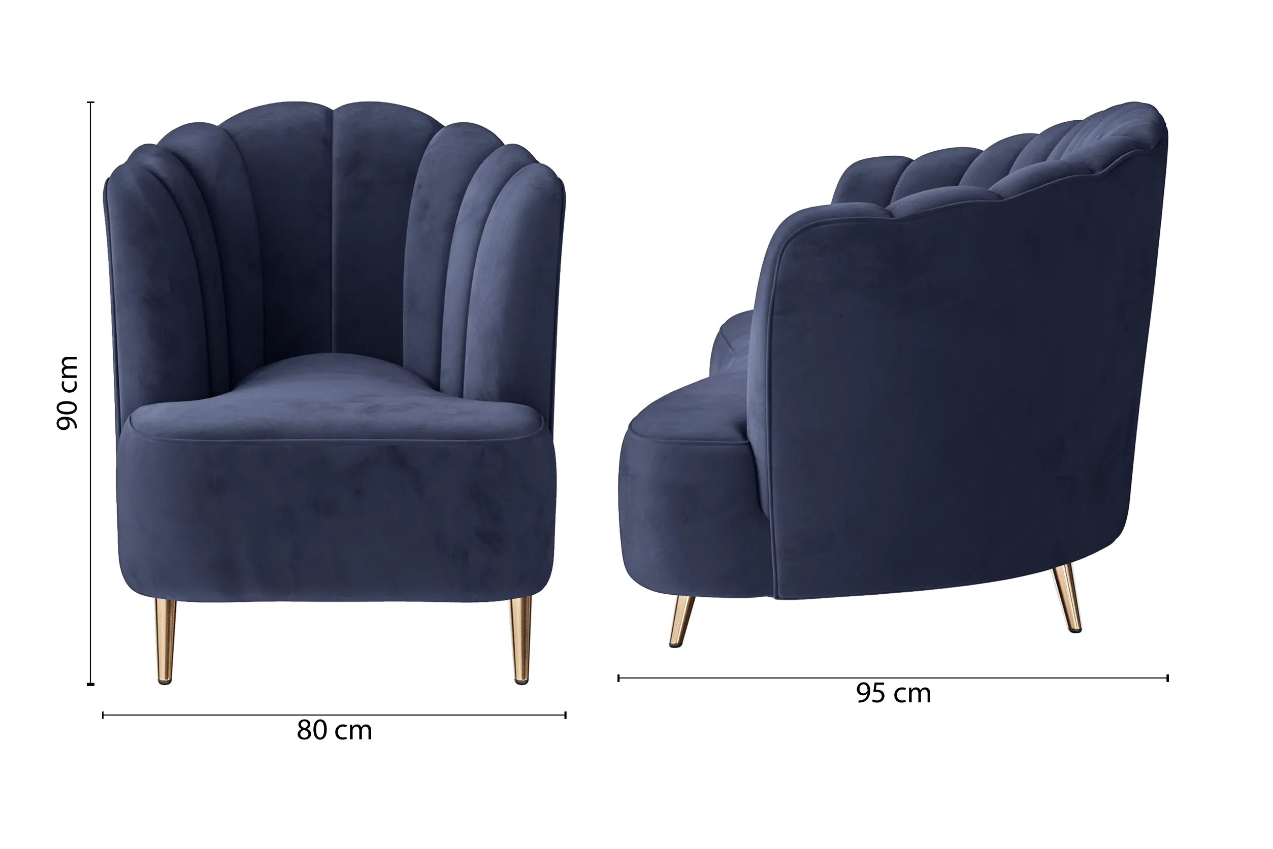 Elena Armchair Dark Blue Velvet