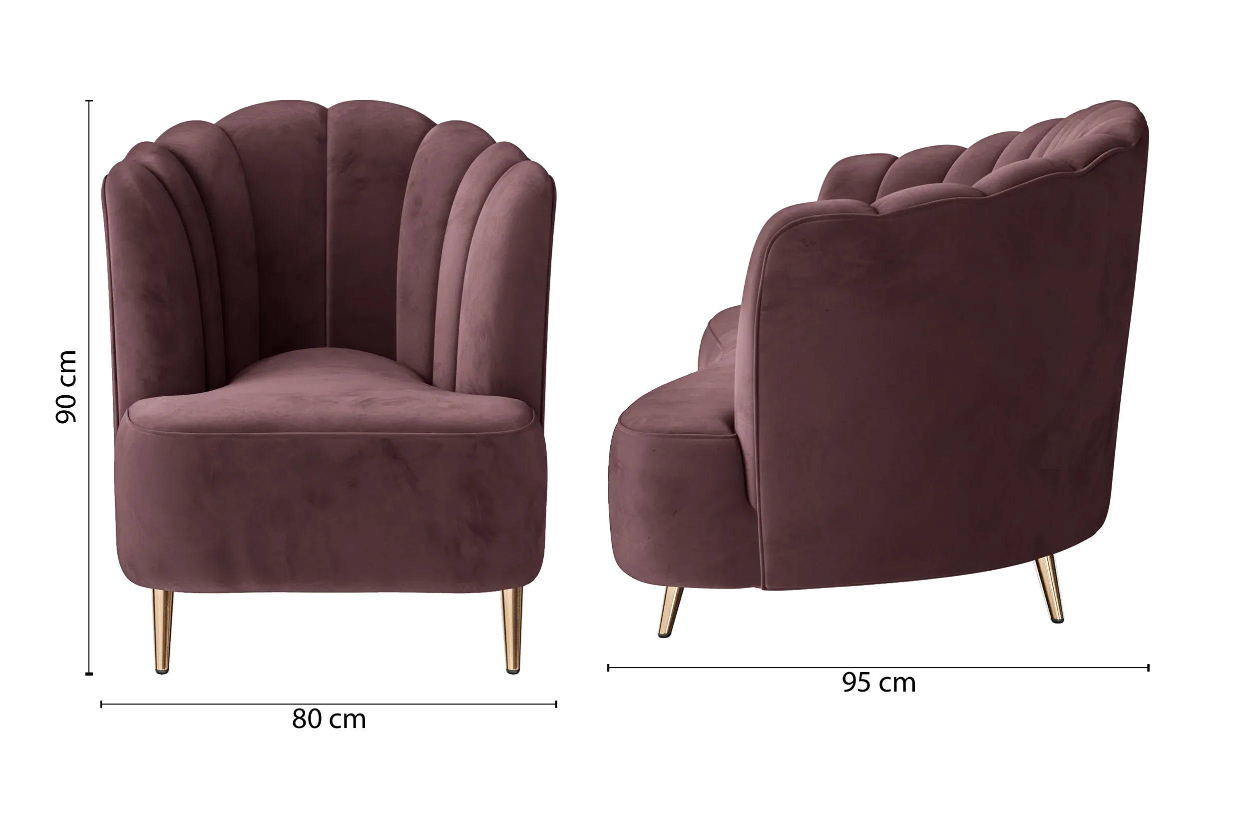 Elena Armchair Grape Velvet