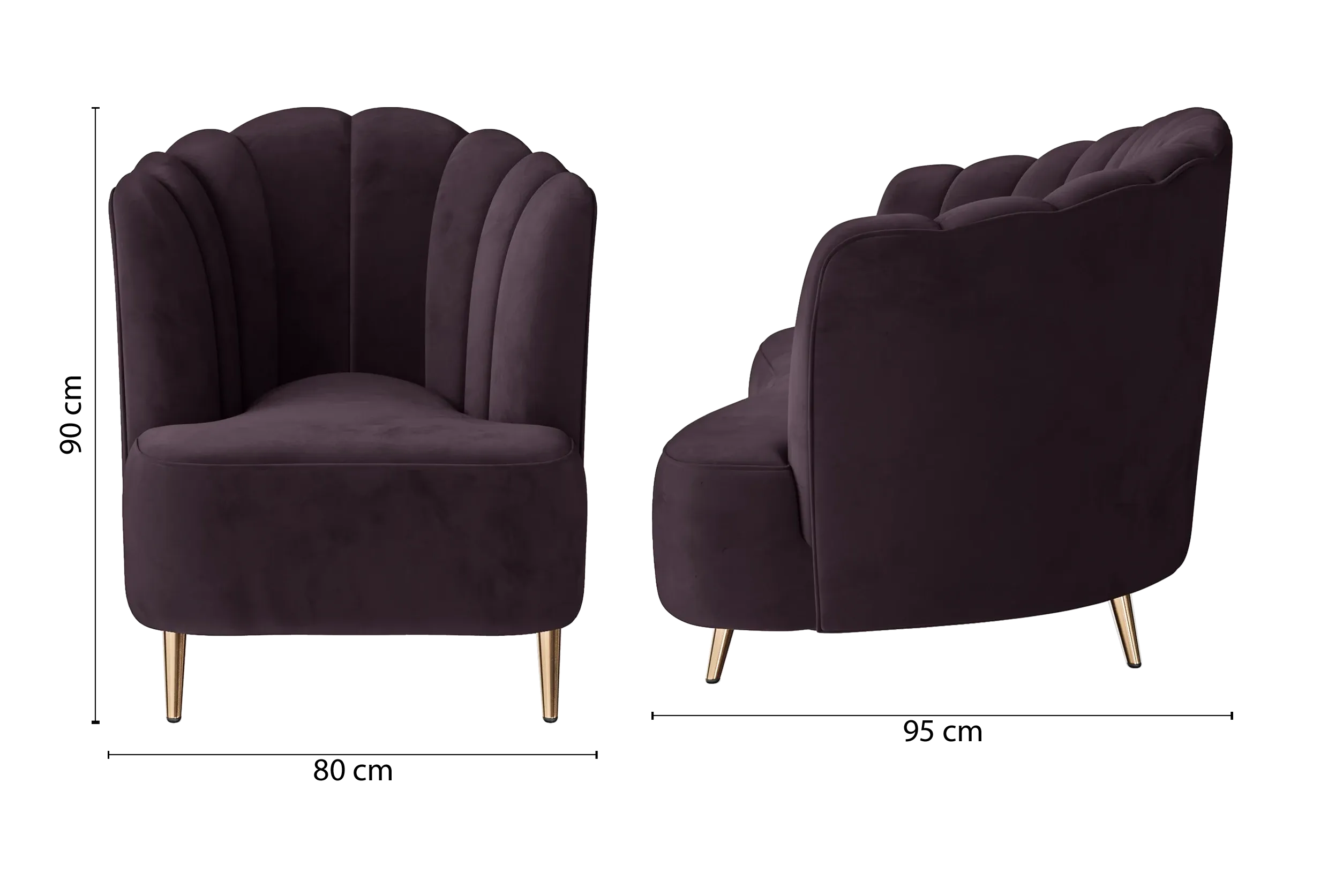 Elena Armchair Purple Velvet