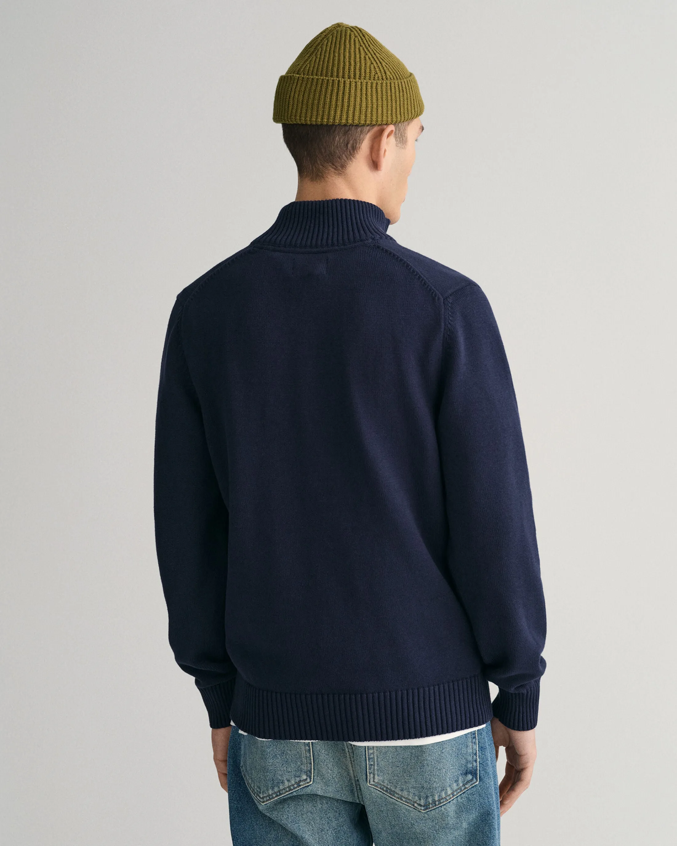 GANT - Casual Cotton Half-Zip Sweater, Evening Blue