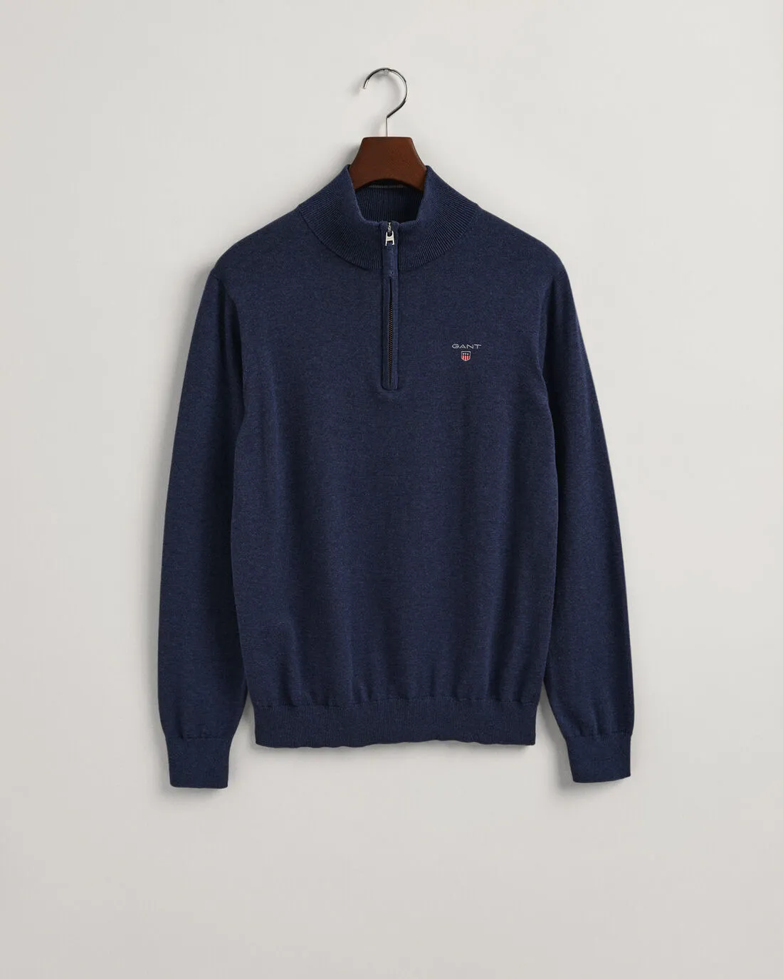 Gant - Classic Cotton Half Zip, Jeansblue Melange