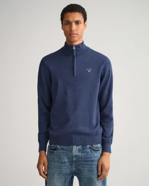 Gant - Classic Cotton Half Zip, Jeansblue Melange