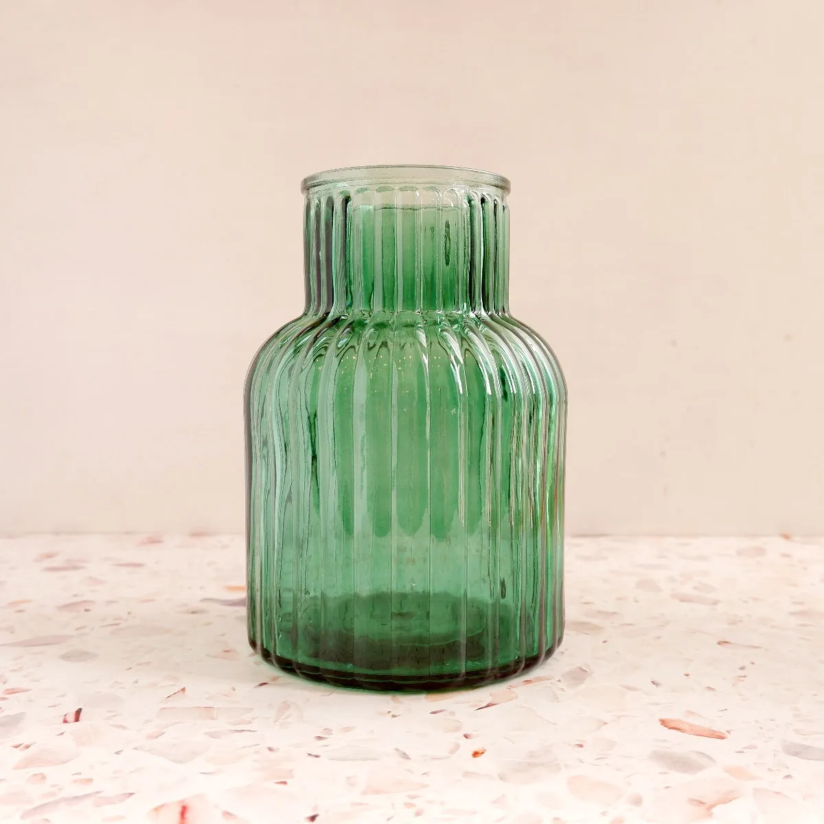 Glass Vase - Retro Green