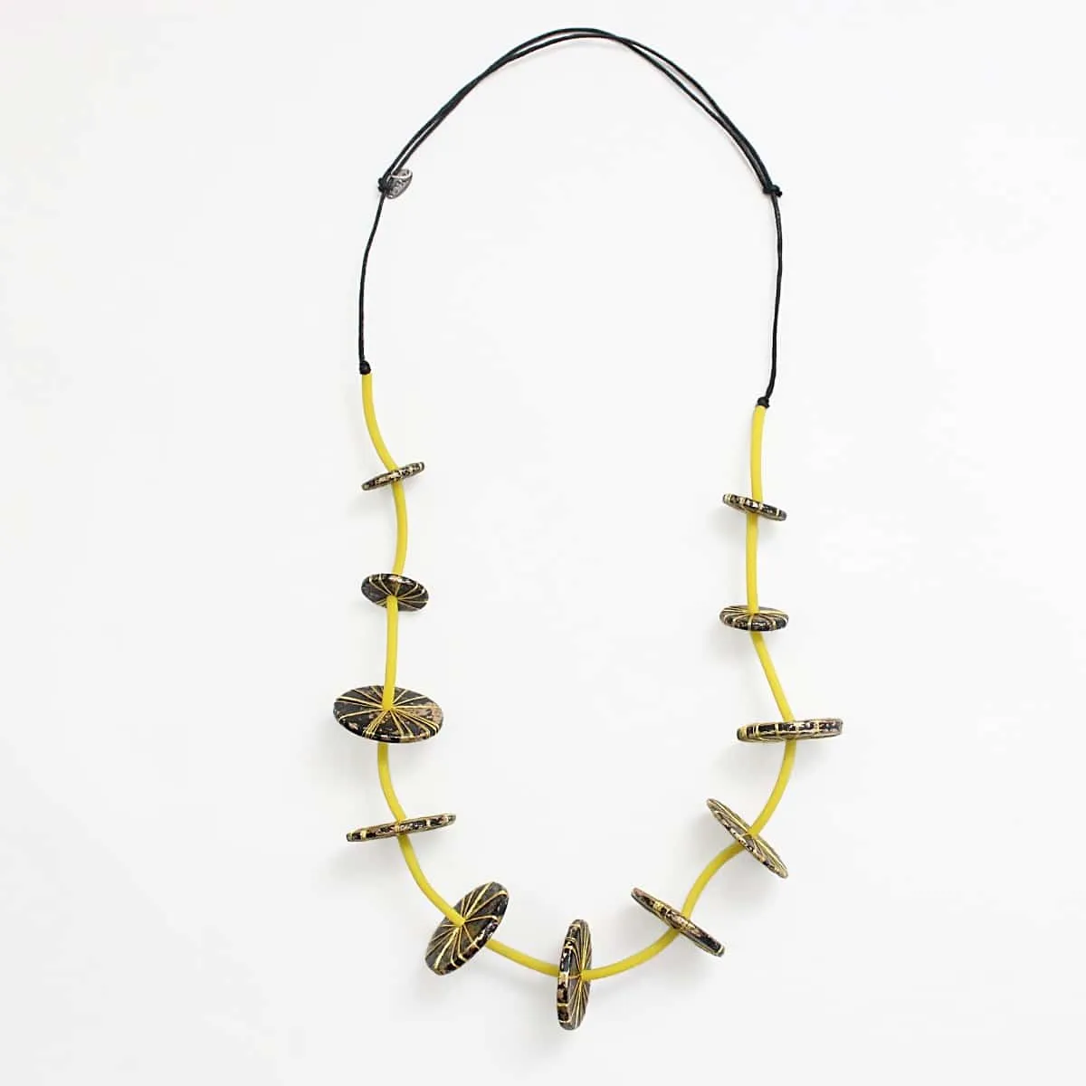 Gold and Yellow Disk Statement Necklace