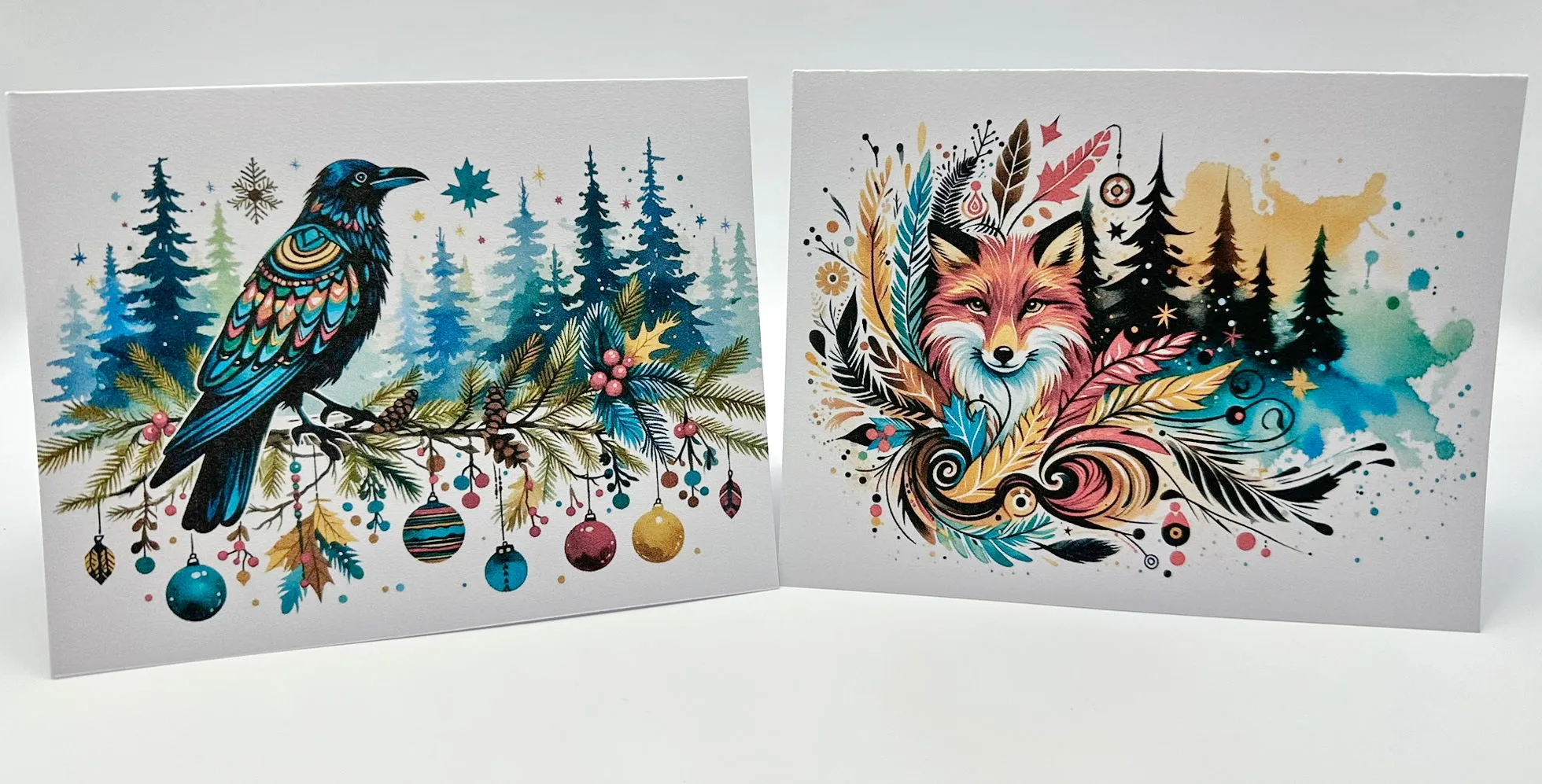 Handmade Holiday / Greeting Cards Set of 8 – Indigenous-Inspired Designs