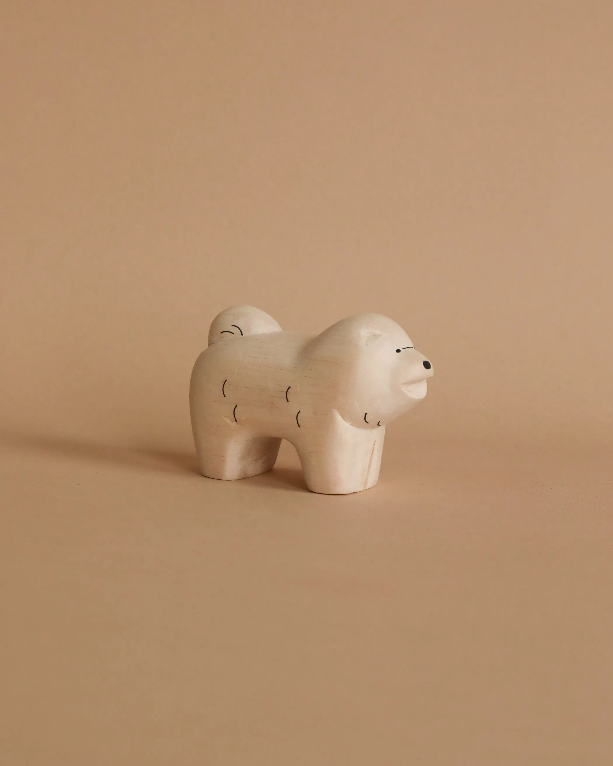 Handmade Tiny Wooden Animals - Chow Chow Dog