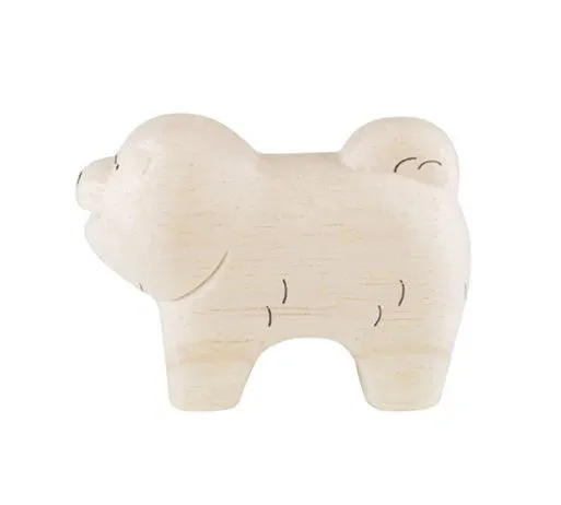 Handmade Tiny Wooden Animals - Chow Chow Dog