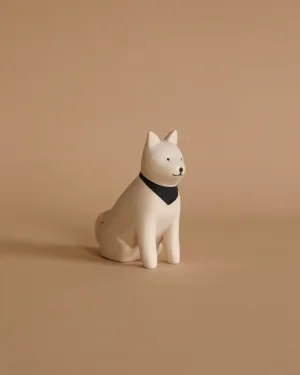 Handmade Tiny Wooden Farm Animals - Akita Dog