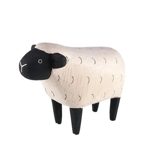 Handmade Tiny Wooden Farm Animals - Sheep