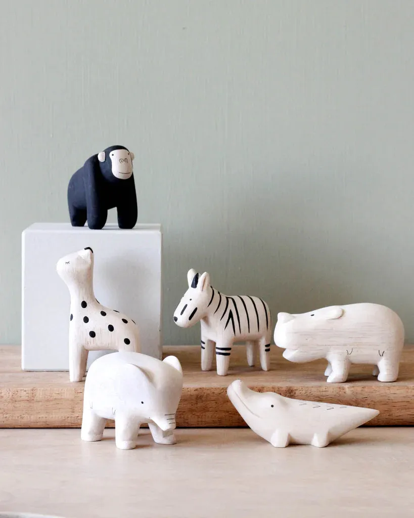 Handmade Tiny Wooden Safari Animals - Alligator