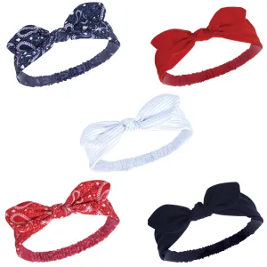 Hudson Baby Cotton and Synthetic Headbands, Red Bandana