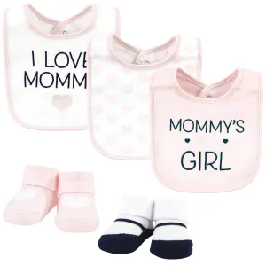 Hudson Baby Cotton Bib and Sock Set, Mommy’S Little Girl