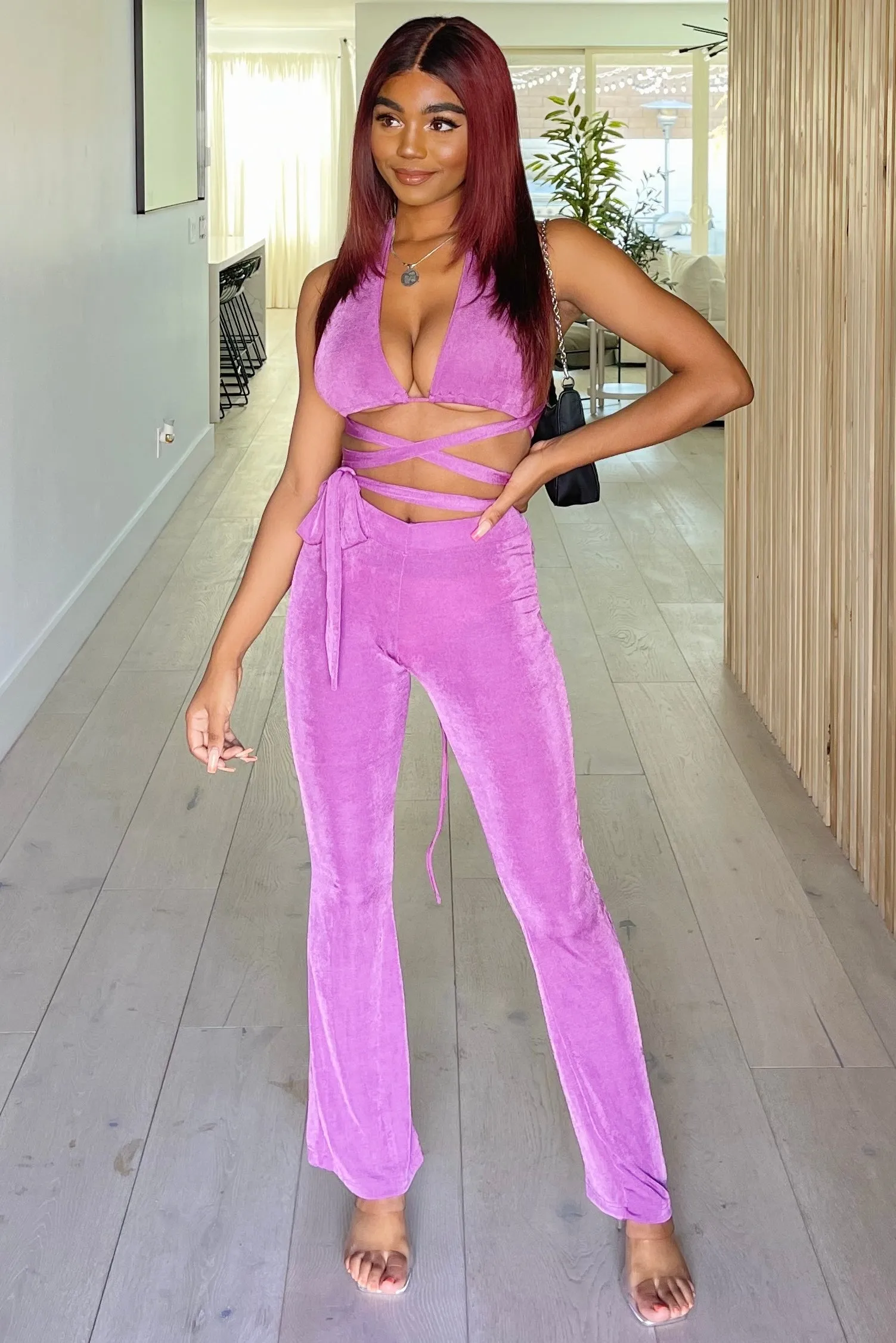 Izzy Halter Pants Set (Purple)