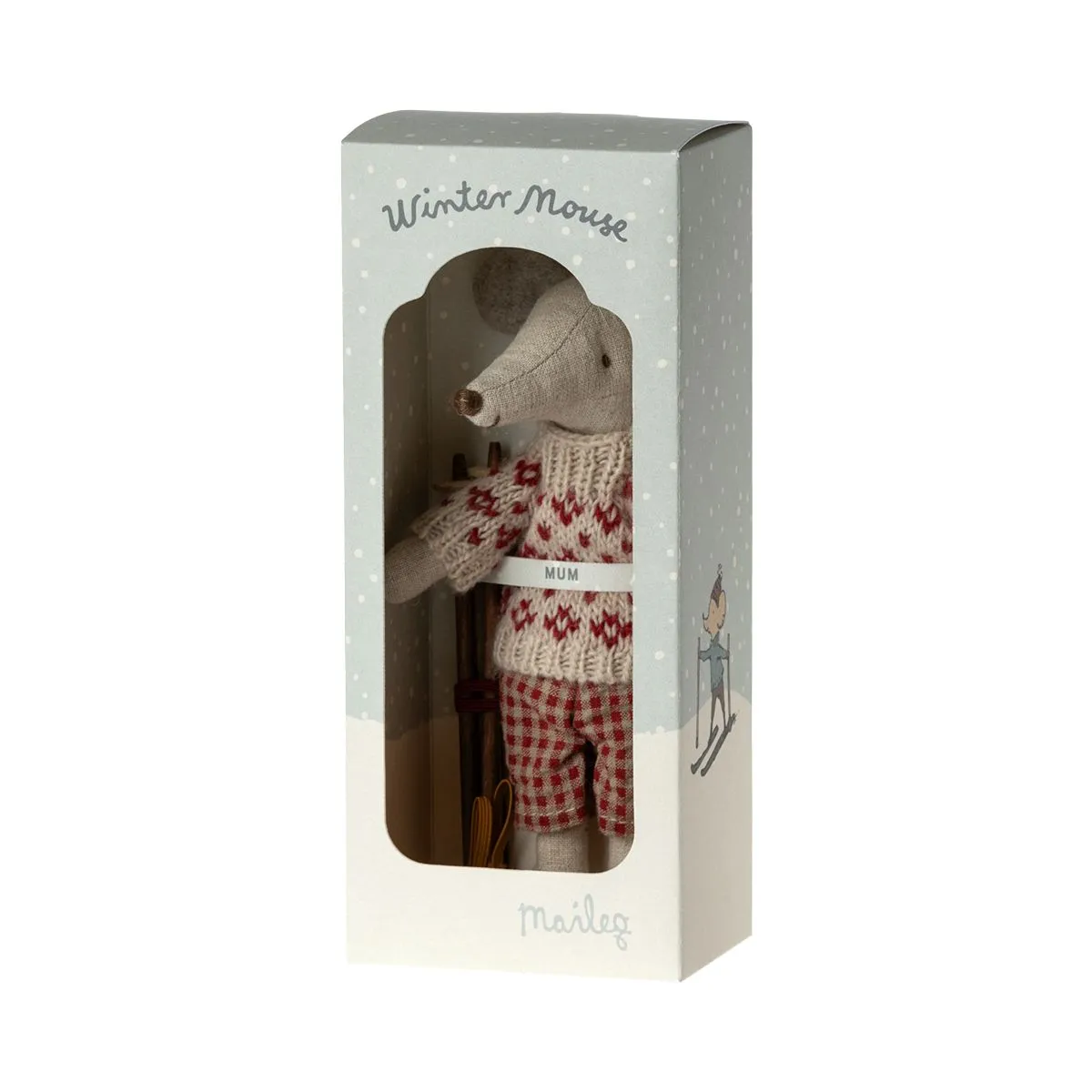 Maileg - Winter mouse with ski set - mum