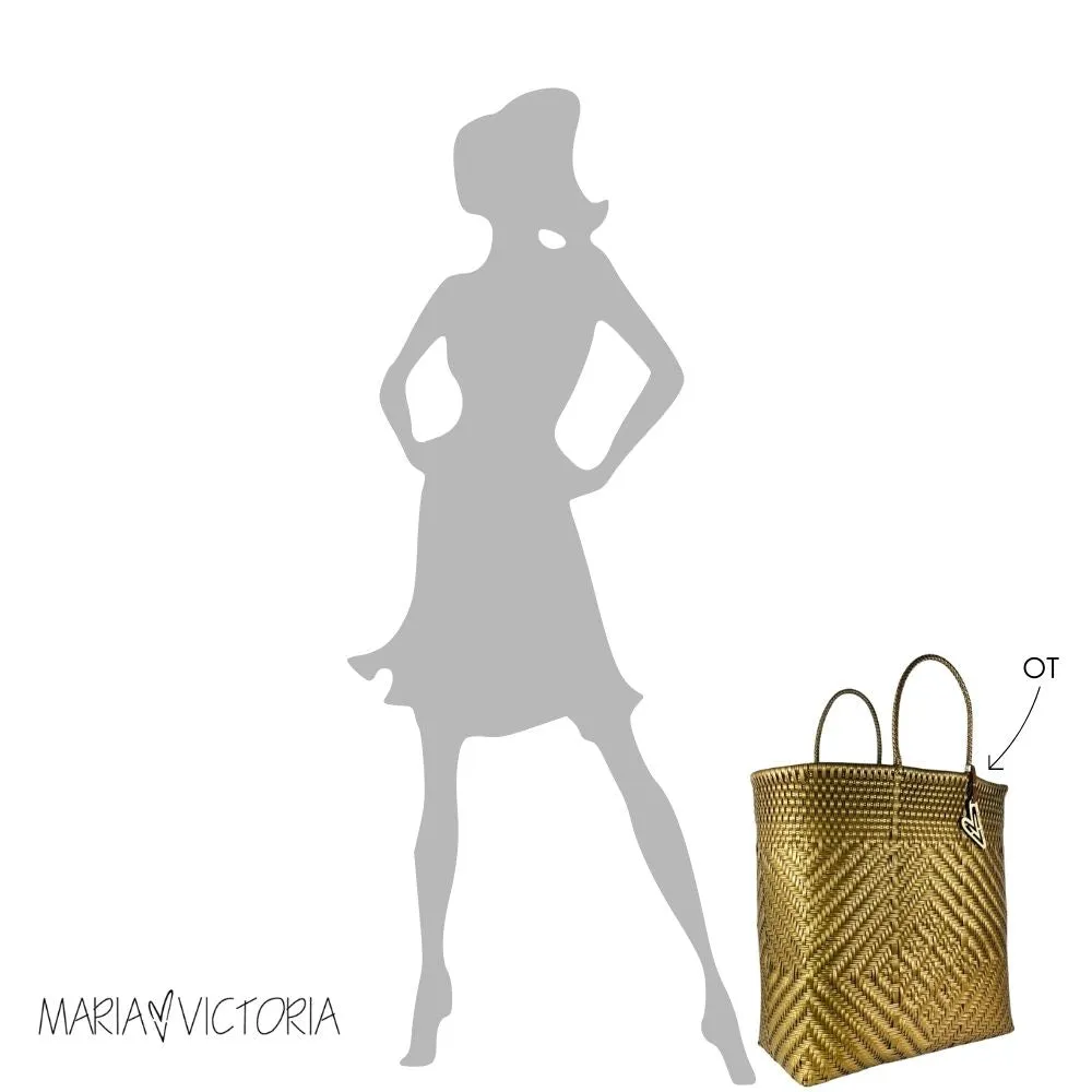 Maria Victoria | Cabo Tote | Upcycled, Handwoven, Ivory&blues Tote