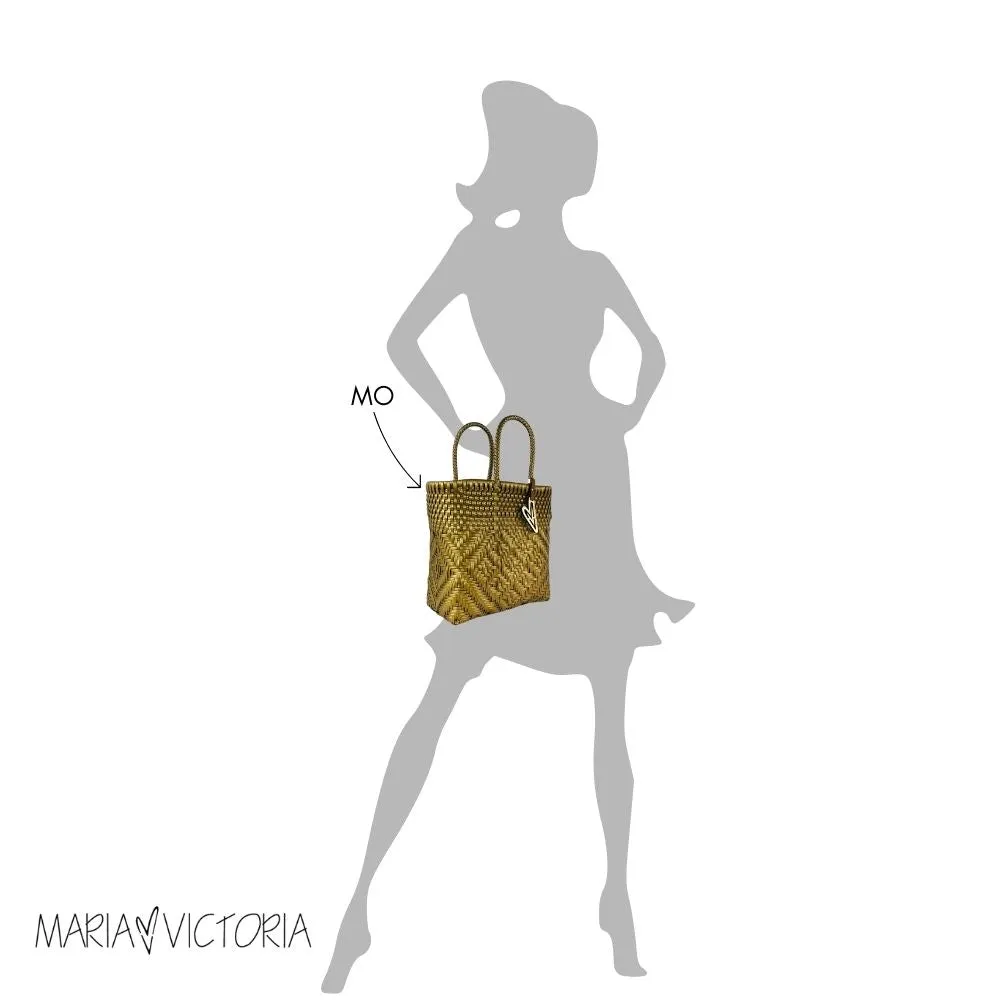 Maria Victoria | Cabo Tote | Upcycled, Handwoven, Ivory&blues Tote