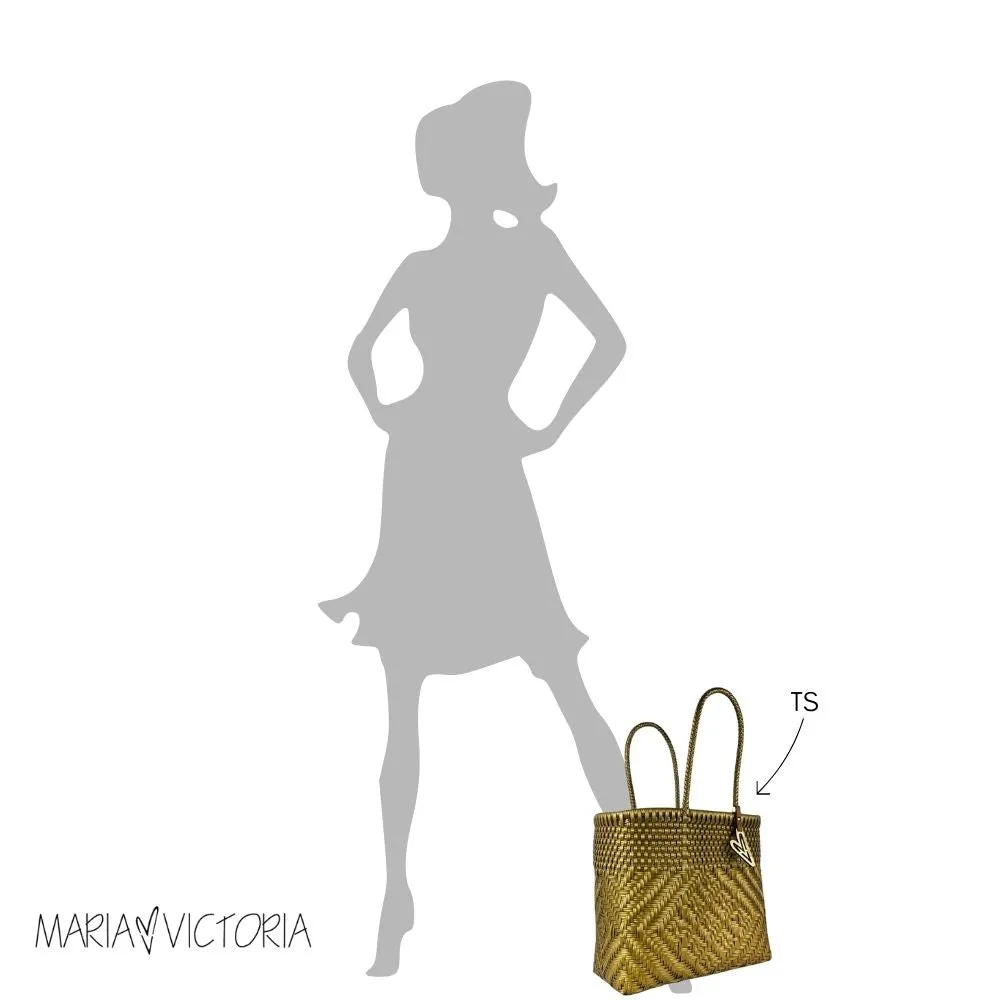 Maria Victoria | Cabo Tote | Upcycled, Handwoven, Ivory&blues Tote