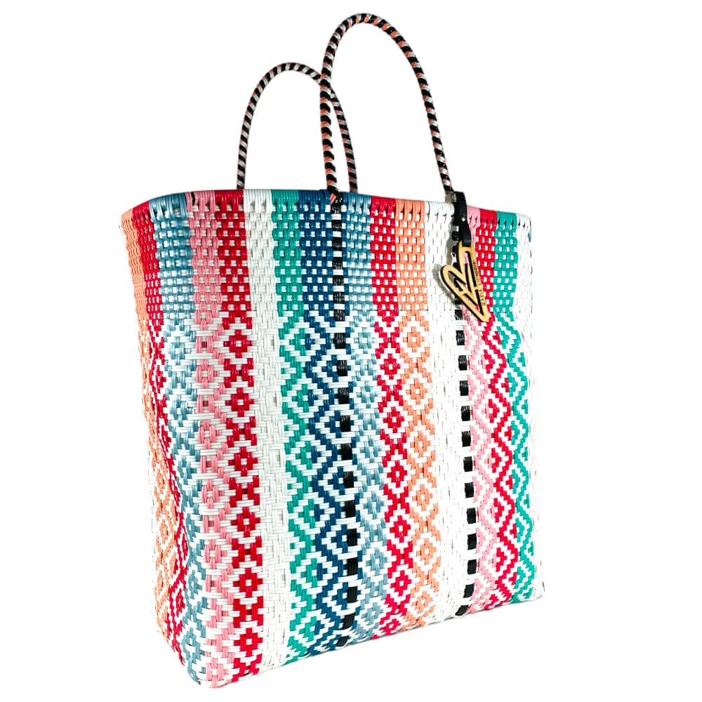 Maria Victoria | Valentina Tote | Upcycled, Handwoven, Multicolor Tote