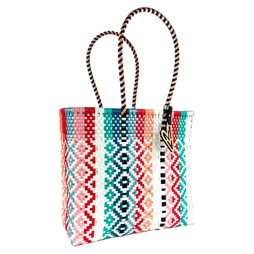 Maria Victoria | Valentina Tote | Upcycled, Handwoven, Multicolor Tote