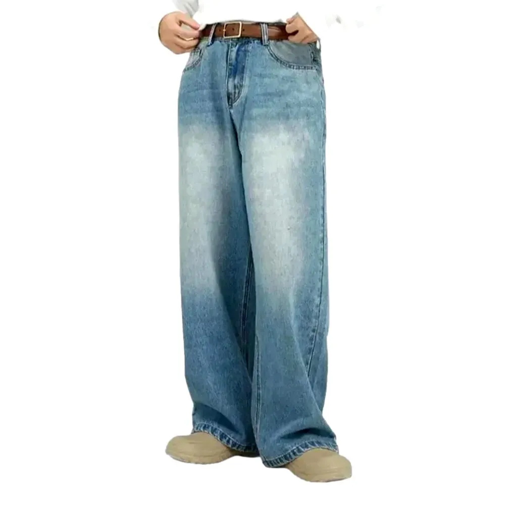 Mid-waist trendy men's jeans