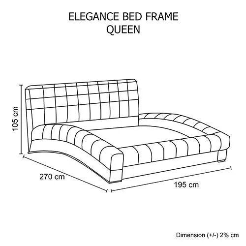 Modern EleganceLeather Queen Bed Frame Black