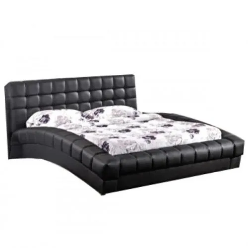 Modern EleganceLeather Queen Bed Frame Black