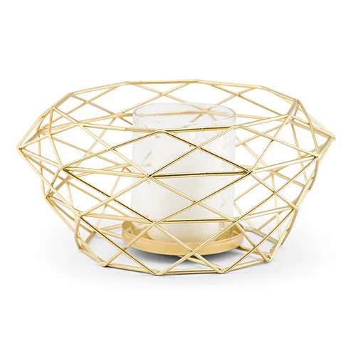 MODERN GOLD GEOMETRIC METAL TABLE CENTERPIECE