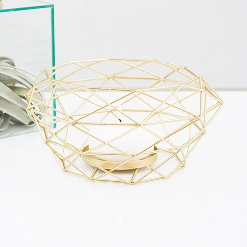 MODERN GOLD GEOMETRIC METAL TABLE CENTERPIECE