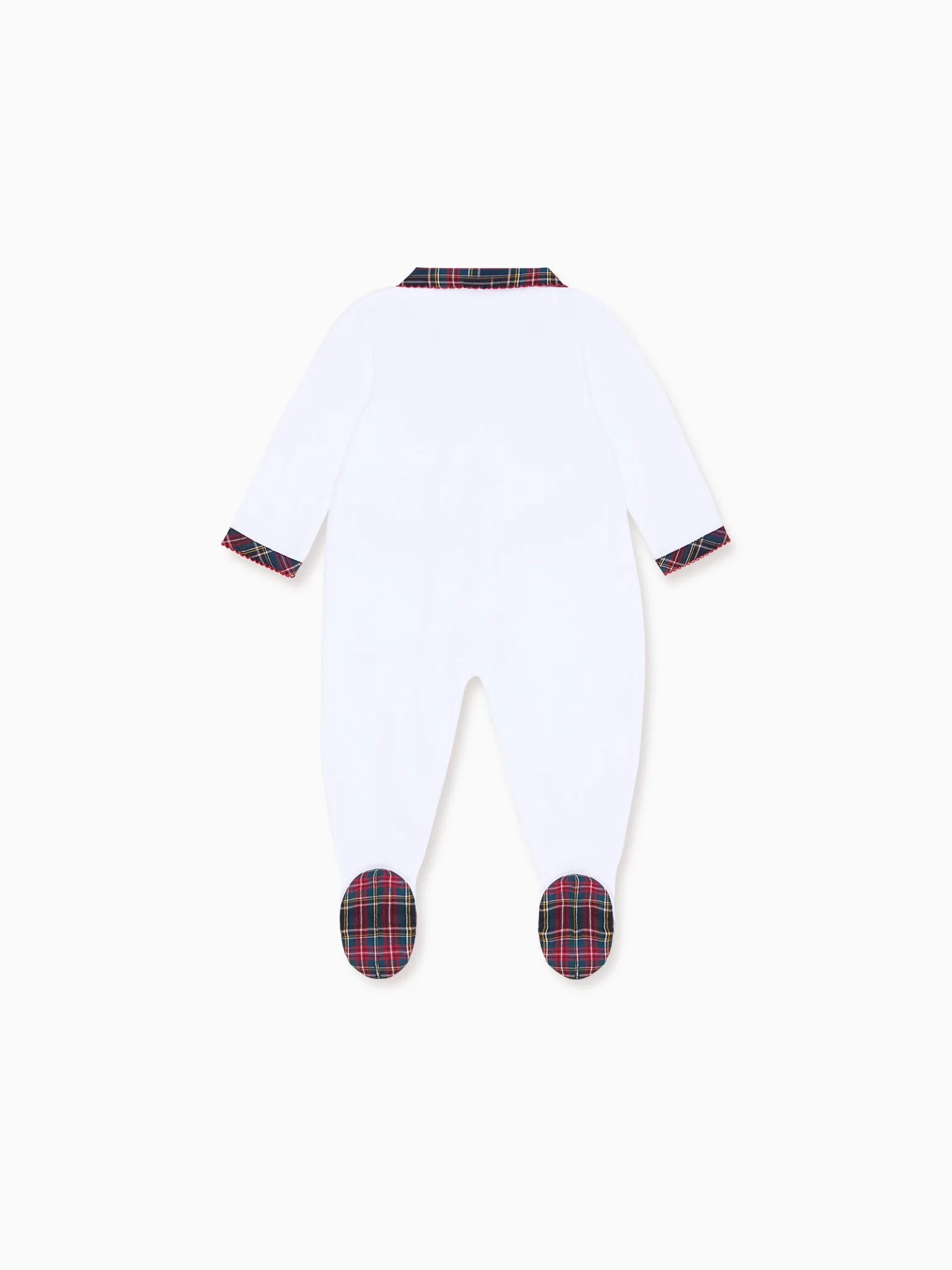 Navy Tartan Lindo Baby Sleepsuit