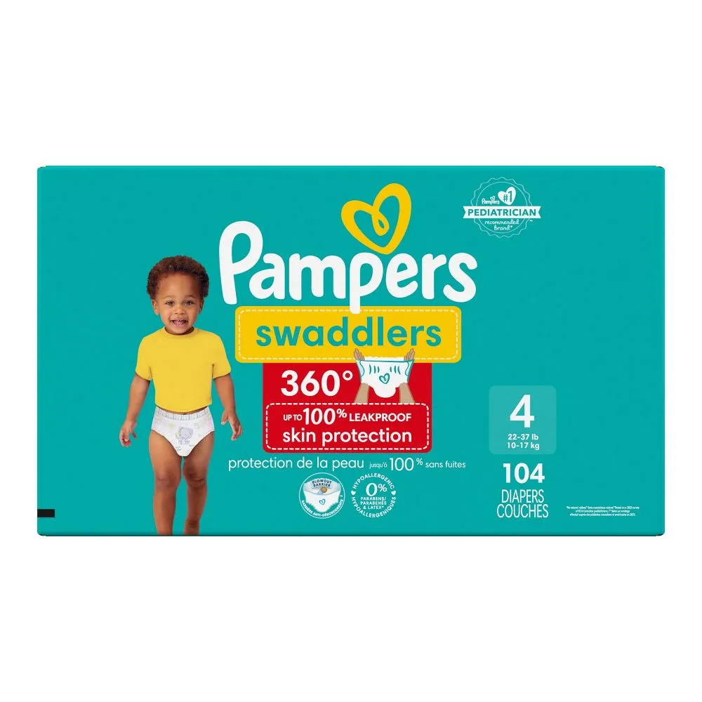 Pampers Swaddler 360 Enormous Disposable Baby Diapers - Size 4 - 104ct