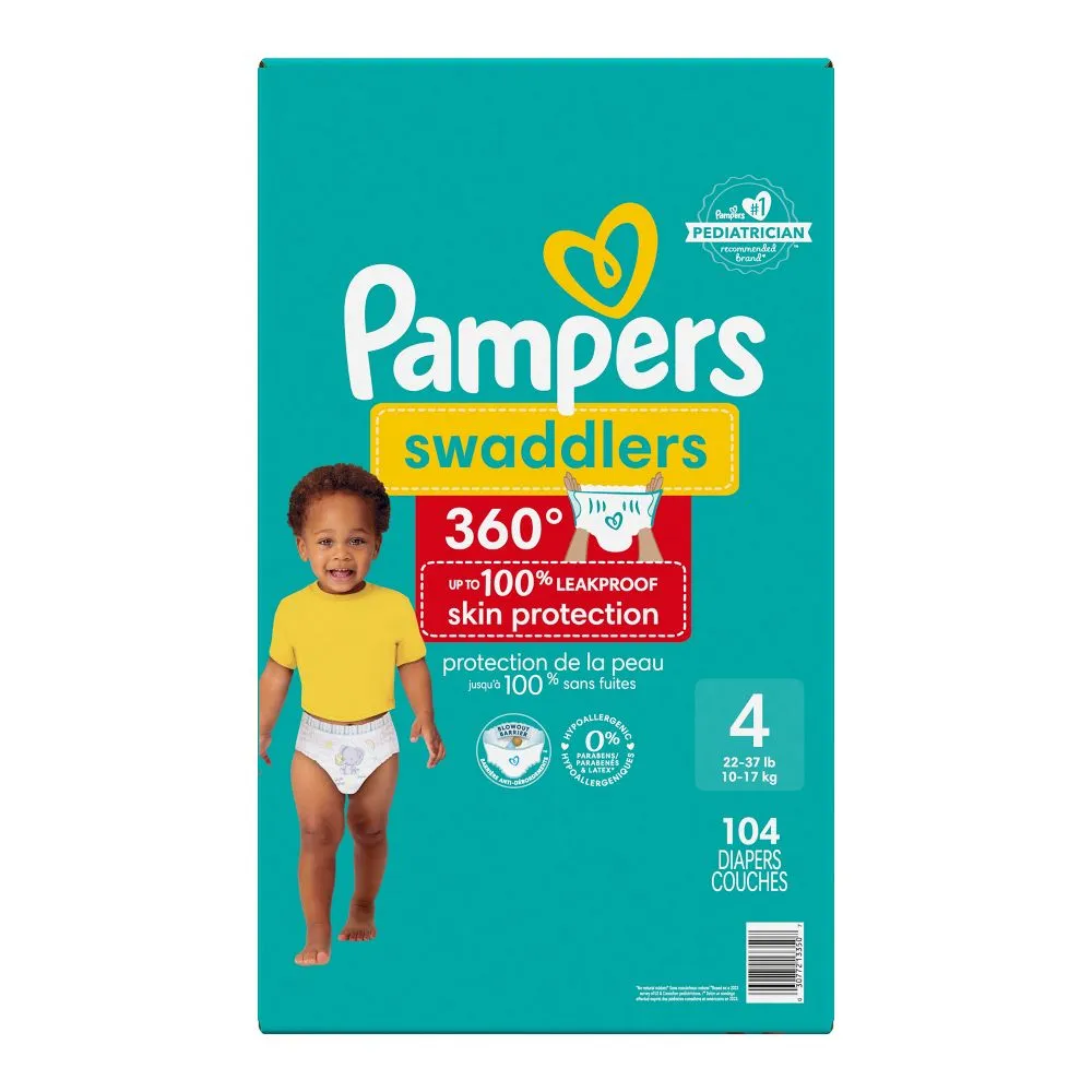 Pampers Swaddler 360 Enormous Disposable Baby Diapers - Size 4 - 104ct