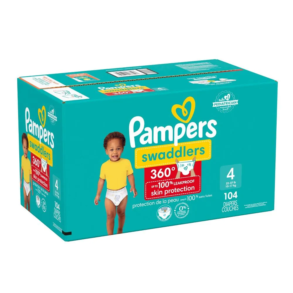 Pampers Swaddler 360 Enormous Disposable Baby Diapers - Size 4 - 104ct