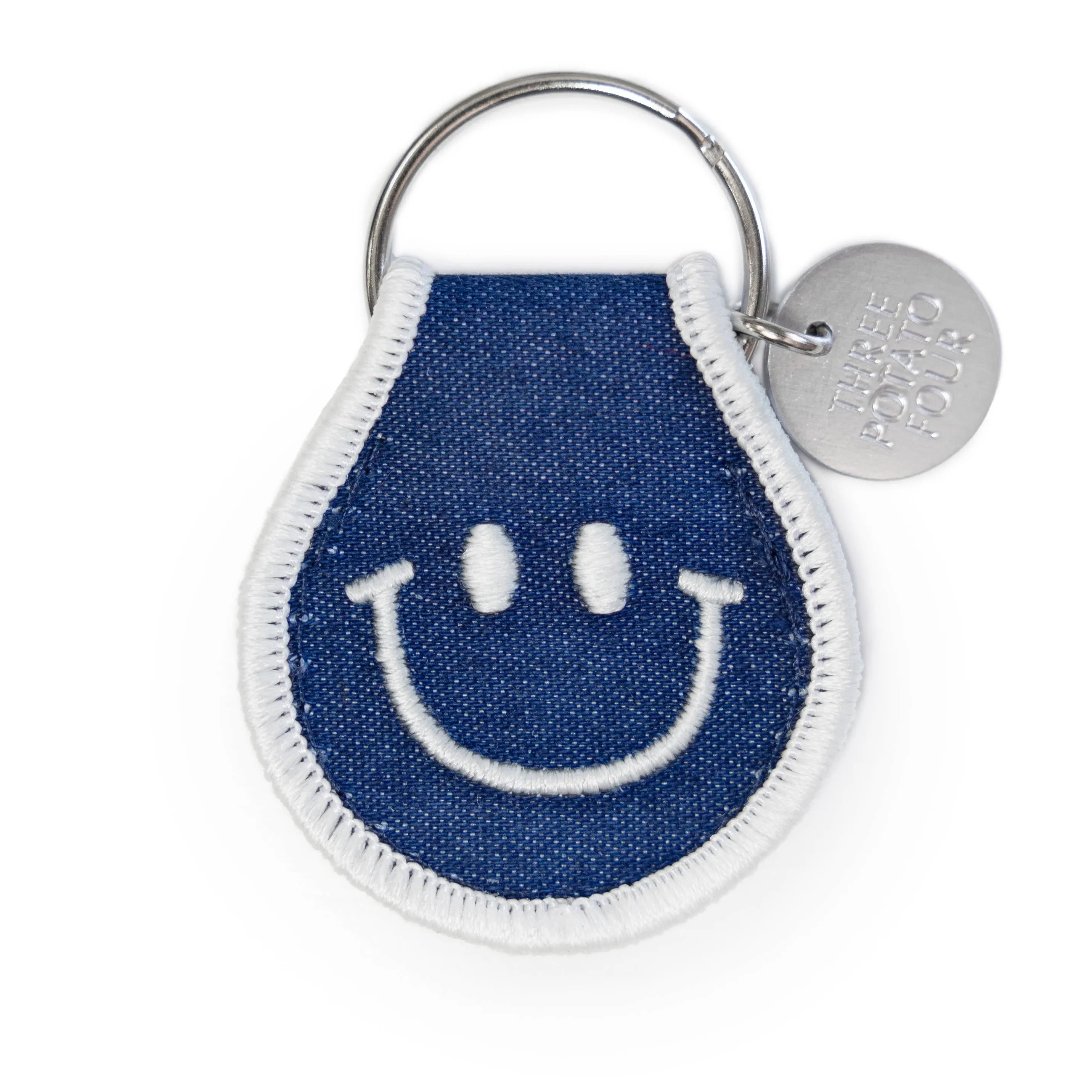 Patch Keychain - Denim Smile