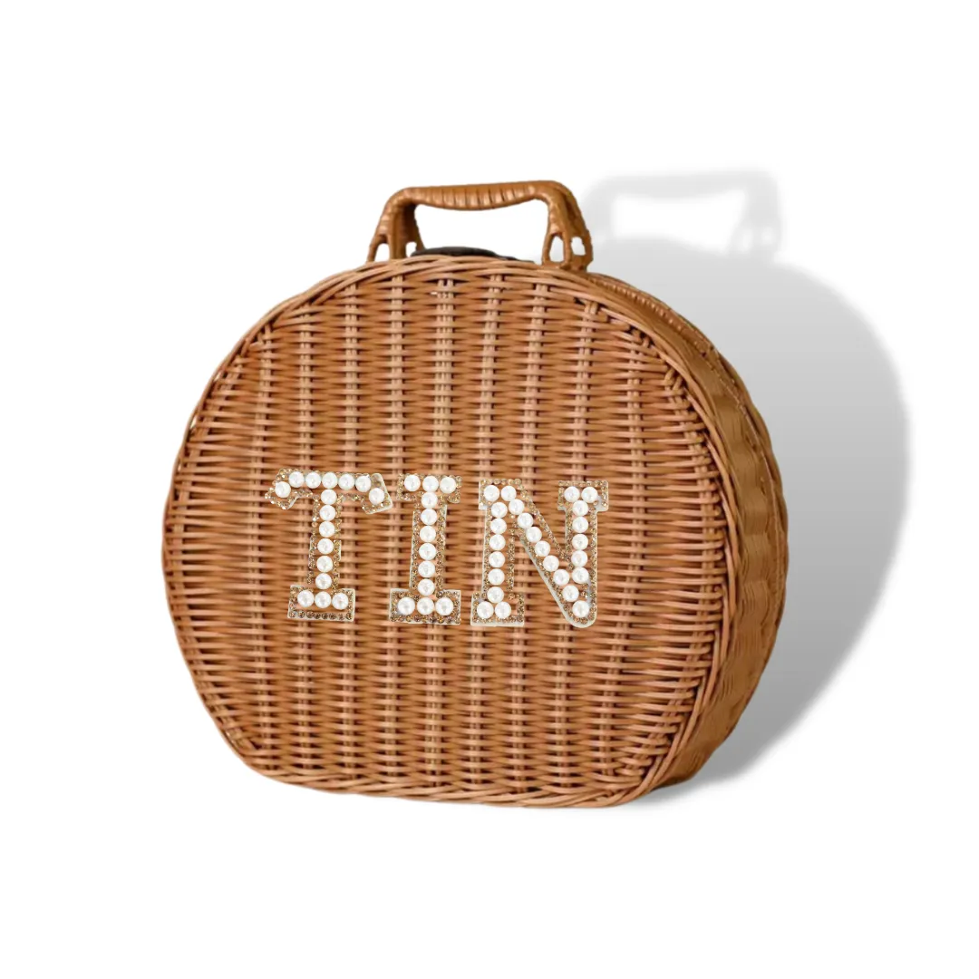 Personalized Wicker Round Box