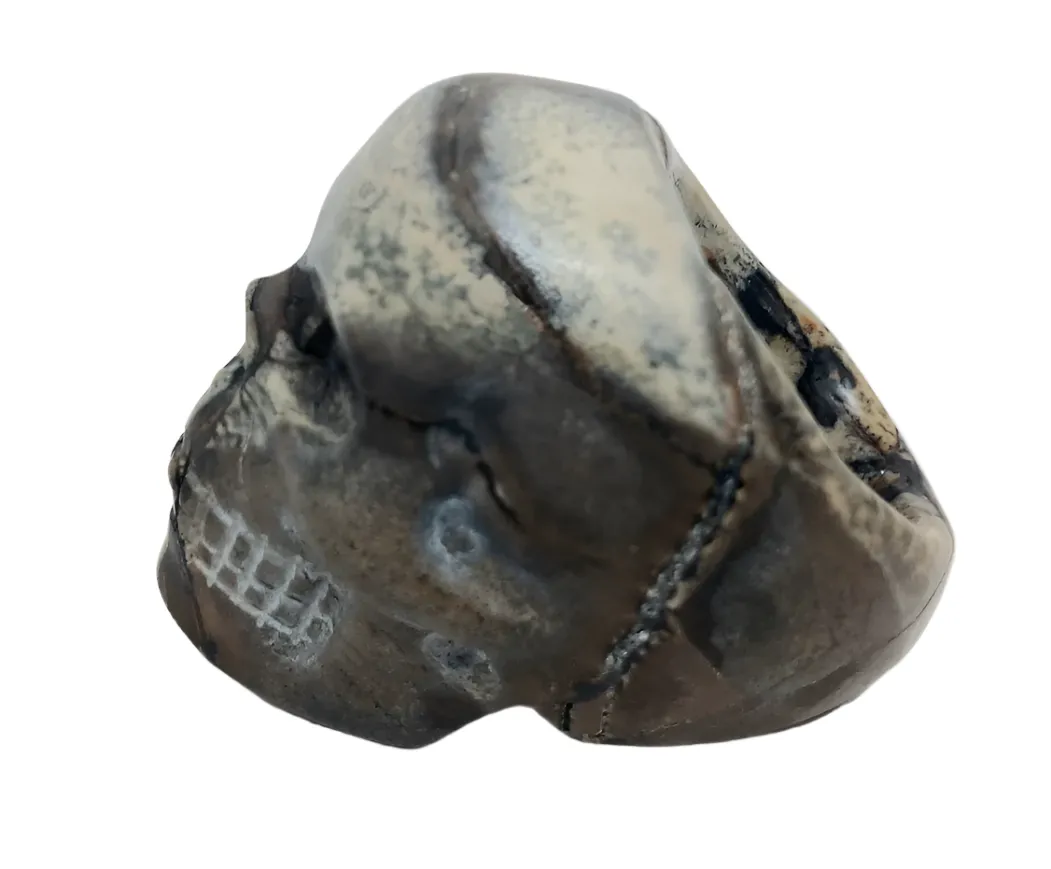 Picture Jasper Crystal Skull Ring