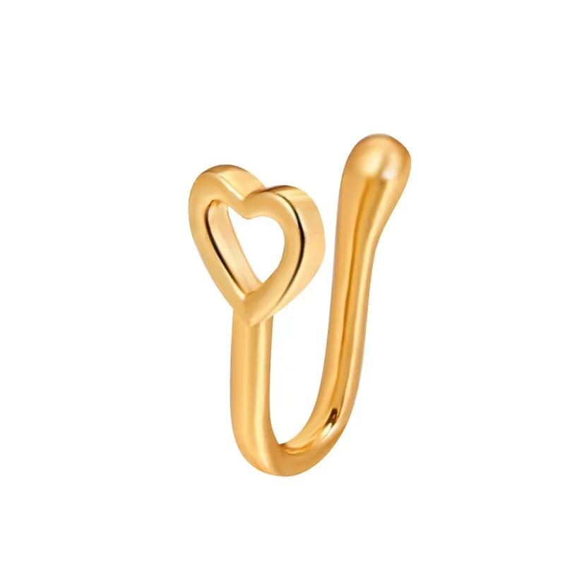 Piercing Jewelry Twist U Shape Nose Ring for Women in Gold Color