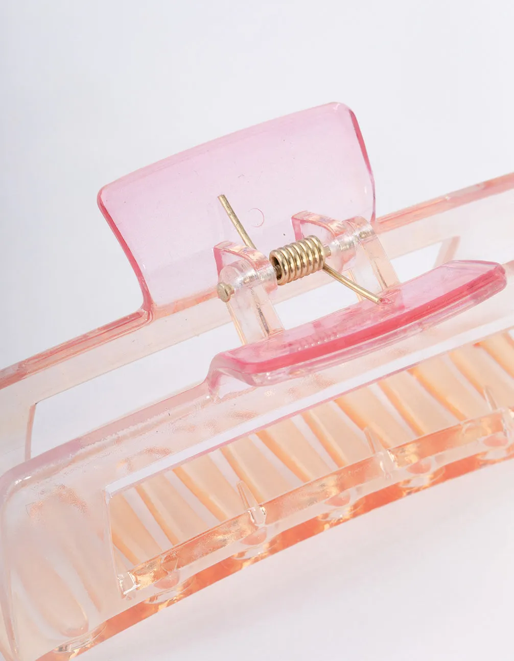 Pink Rectangle Ombre Claw Clip