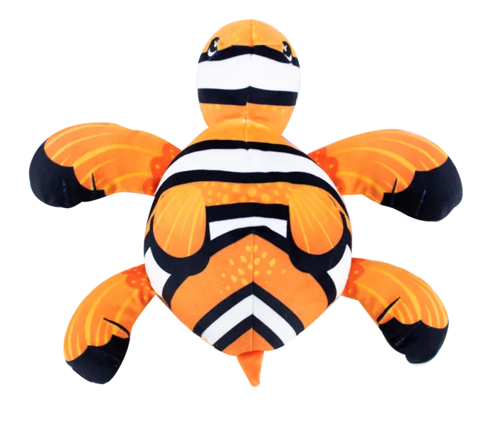 Plush Pop Art Soft Fuchsia Turtle Open Mighty  Orange Crush