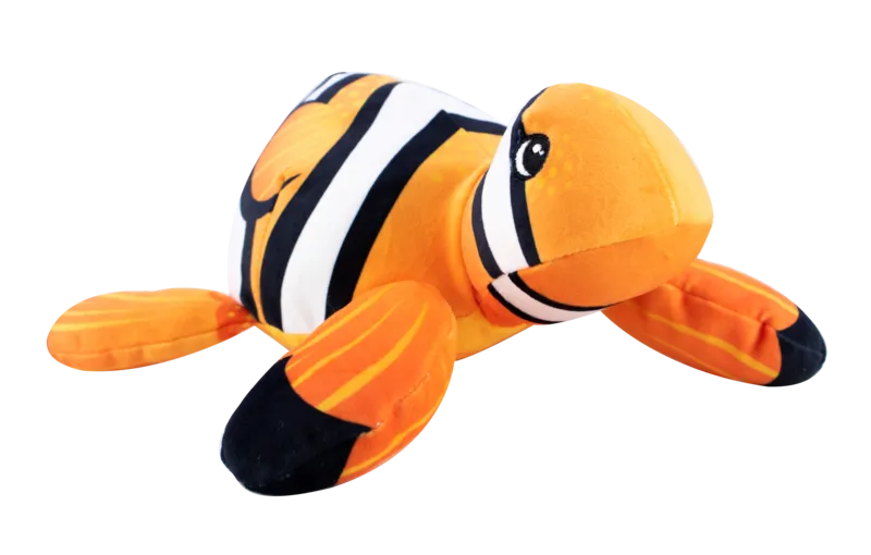 Plush Pop Art Soft Fuchsia Turtle Open Mighty  Orange Crush