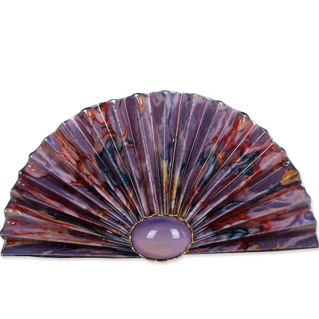 Purple/Red Fan Brooch