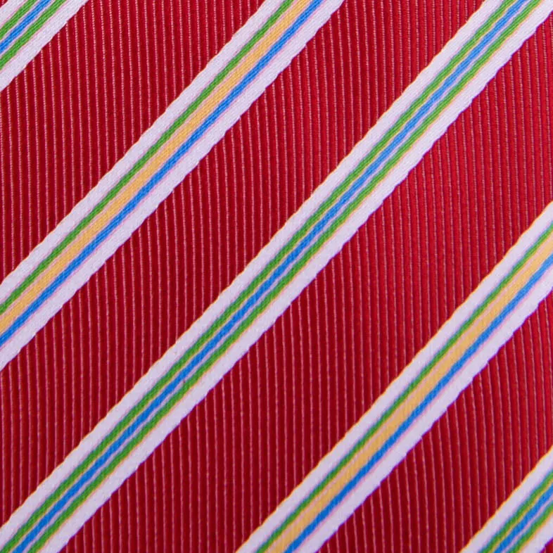 Red & Blue & Green Formal Business Striped 3 Inch Tie Mens Professional Fashion