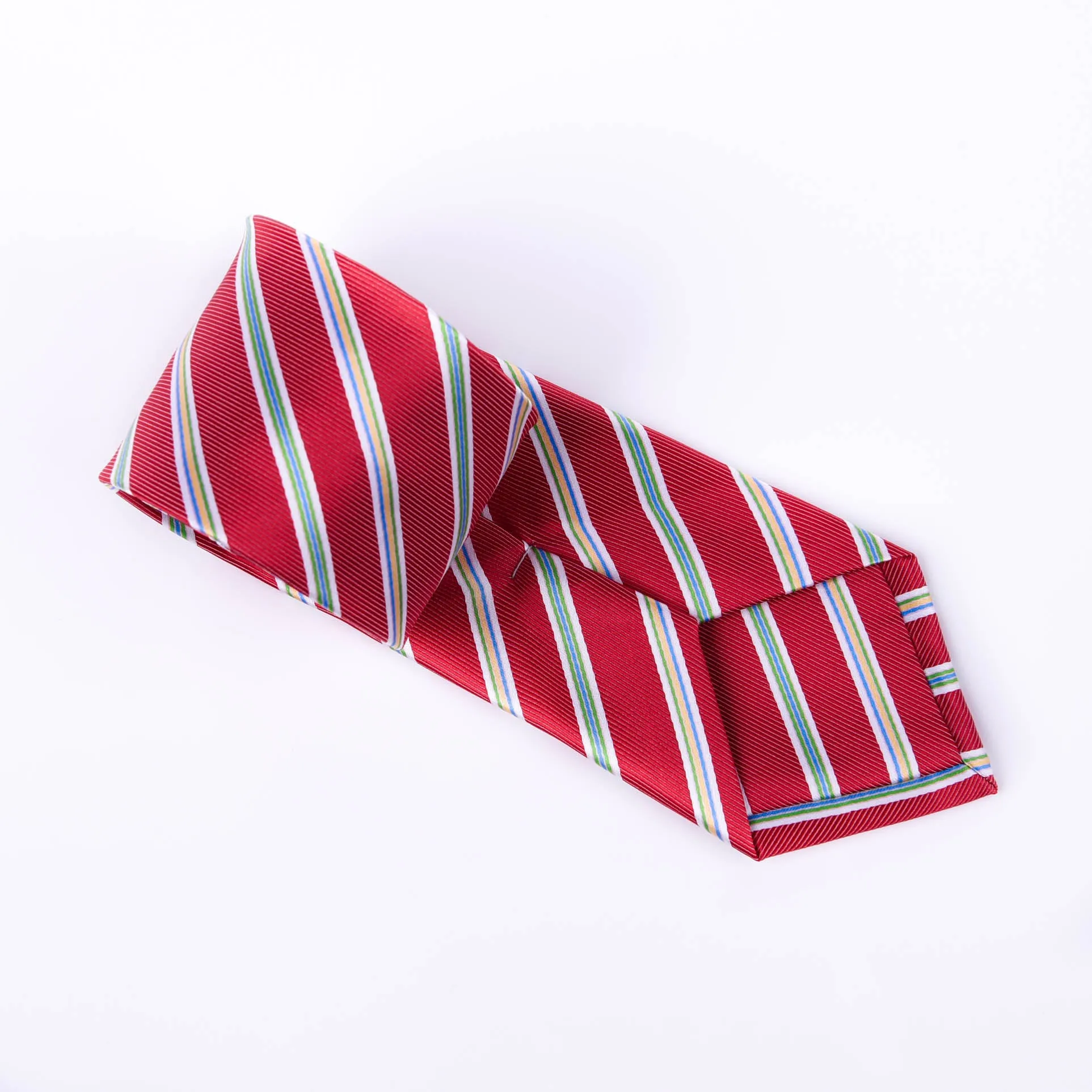 Red & Blue & Green Formal Business Striped 3 Inch Tie Mens Professional Fashion