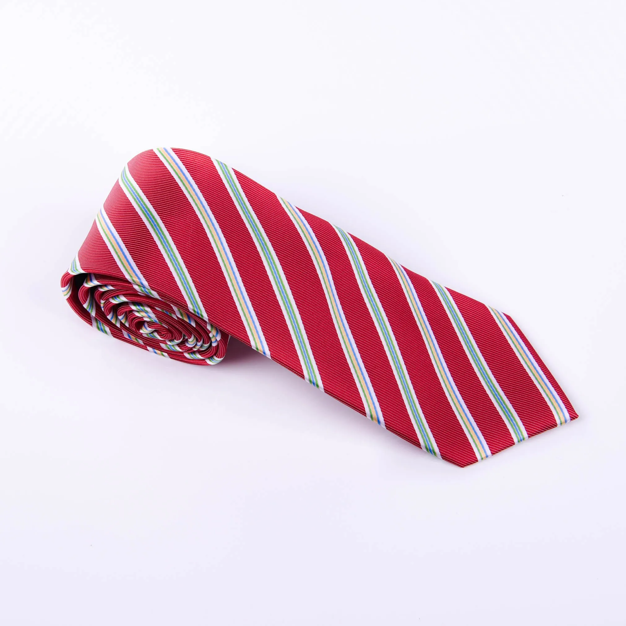 Red & Blue & Green Formal Business Striped 3 Inch Tie Mens Professional Fashion